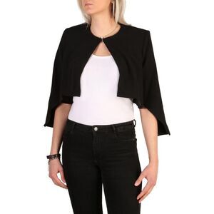 Guess Cropped Bolero Jacket Open Front Women Black Blazers
